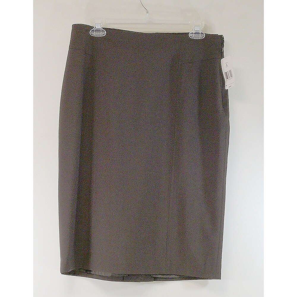 NWT Kim Rogers Brown Pencil Skirt Career lined side zip poly rayon size 10